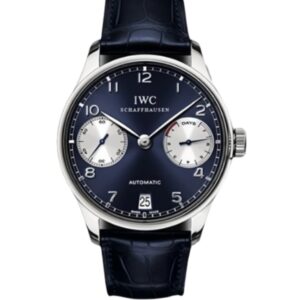 IWC 포르투기즈 Automatic 42mm IW500112 Steel Leather Strap White Eyes Arabic Numerals Blue Dial[ZF]