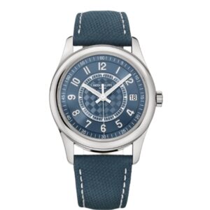 파텍필립 칼라트라바 40mm 6007A-001 Steel Leather Strap Arabic Numerals Blue Dial[3K]