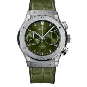 위블로 클래식퓨전 Chronograph 45mm 521.NX.8970.LR Titanium Leather Strap Green Dial[HB]