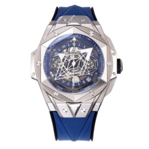 위블로 빅뱅 Sang Bleu II 45mm 418.NX.5107.RX.MXM20 Titanium Case Blue Rubber Strap Blue Skeletonized Dial[BBF]