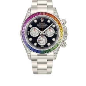 롤렉스 데이토나 40mm 116599RBOW Rainbow Gems Bezel Full White Gold Diamond Mop Black Dial[CLEAN]