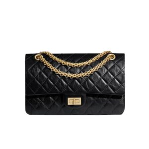 [탑티어/해외배송]샤넬 *정품가죽* 2.55 미디엄 플랩 백(블랙/금장/카프스킨)