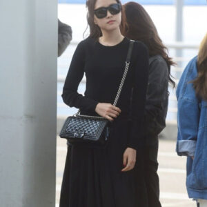 [손나은]chanel 보이백 미디엄(블랙/은장/램스킨)