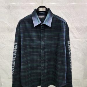 [국내배송]발렌시아가 24FW 로고 나염 체크 셔츠 남방