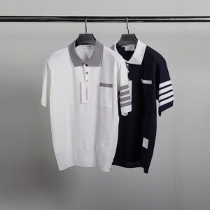 [국내배송]톰브라운 리버스 4바 반팔 카라 니트