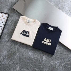 [국내배송]아미 파리스 로고 라운드 티셔츠