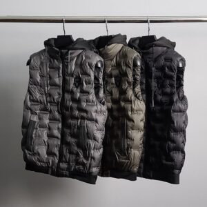 [국내배송]노비스 패턴 후드 패딩 조끼