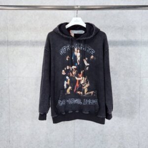 [국내배송]오프화이트 프린팅 워싱 후드티