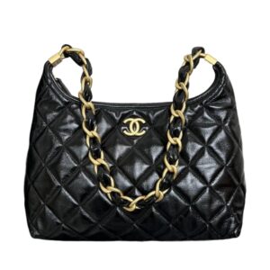 [프리미엄/해외배송]샤넬 빅체인 빈티지 라지 호보백(블랙/금장/램스킨)