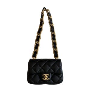 [프리미엄/해외배송]샤넬 클래식 빅체인 미니 플랩 백(블랙/금장/램스킨)